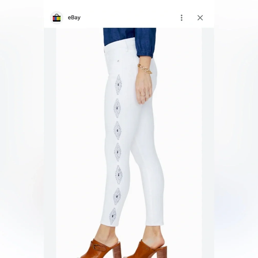 NYDJ Ami Diamond Trail Embroidery Skinny Jeans